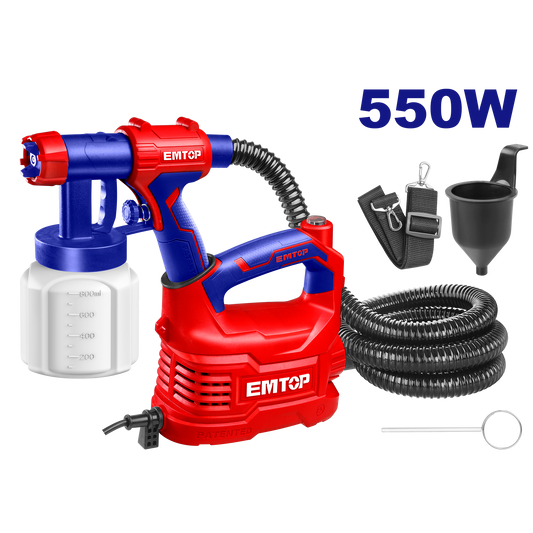 Pistola de pintar HVLP eléctrica INDUSTRIAL 550W Emtop ULSGN50001