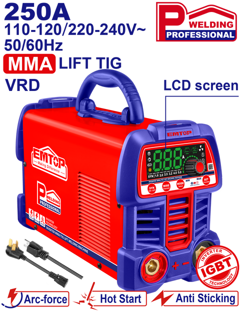 Soldadora inverter MMA / TIG 250A Emtop ULWDEM2561