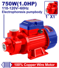 Bomba de agua periférica 750W 1.0HP 110VAC Emtop ULWPPV07501