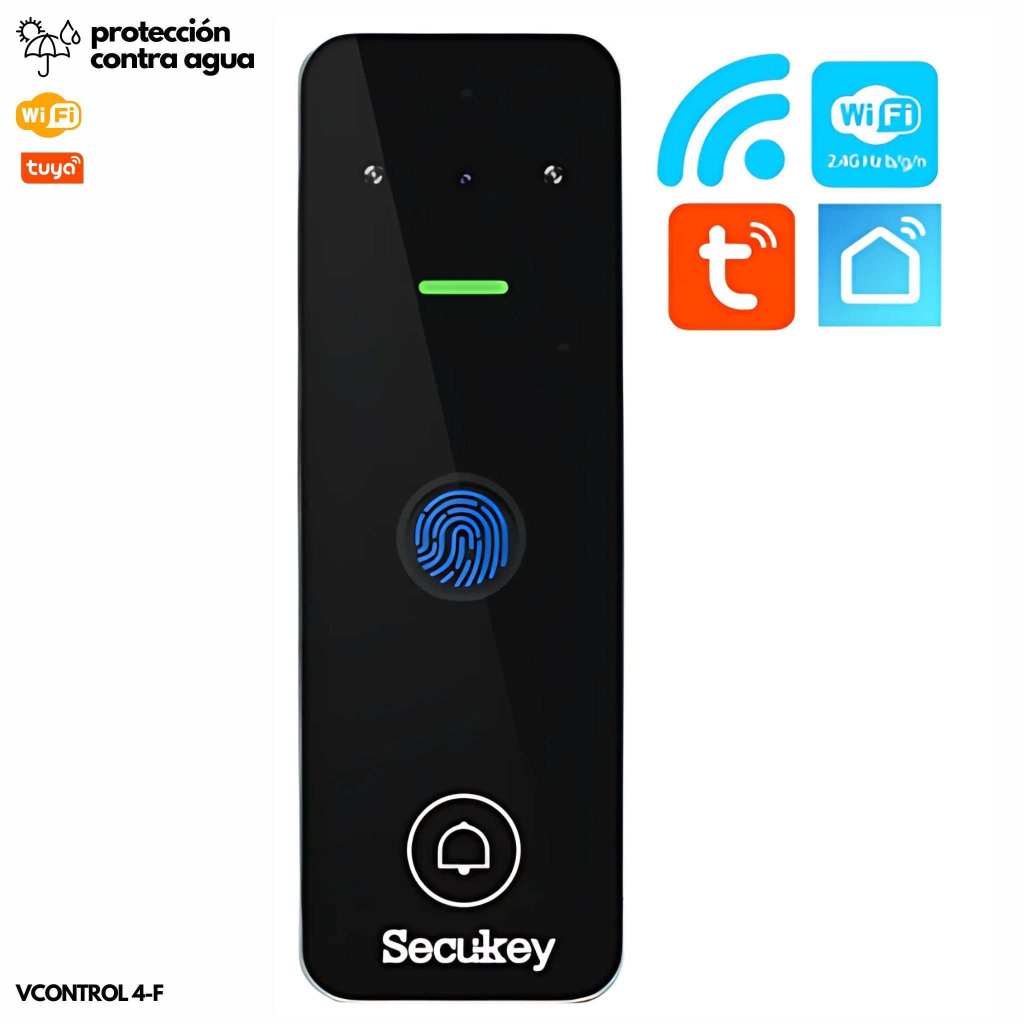 Video intercomunicador wifi biométrico Secukey Vcontrol 4-F