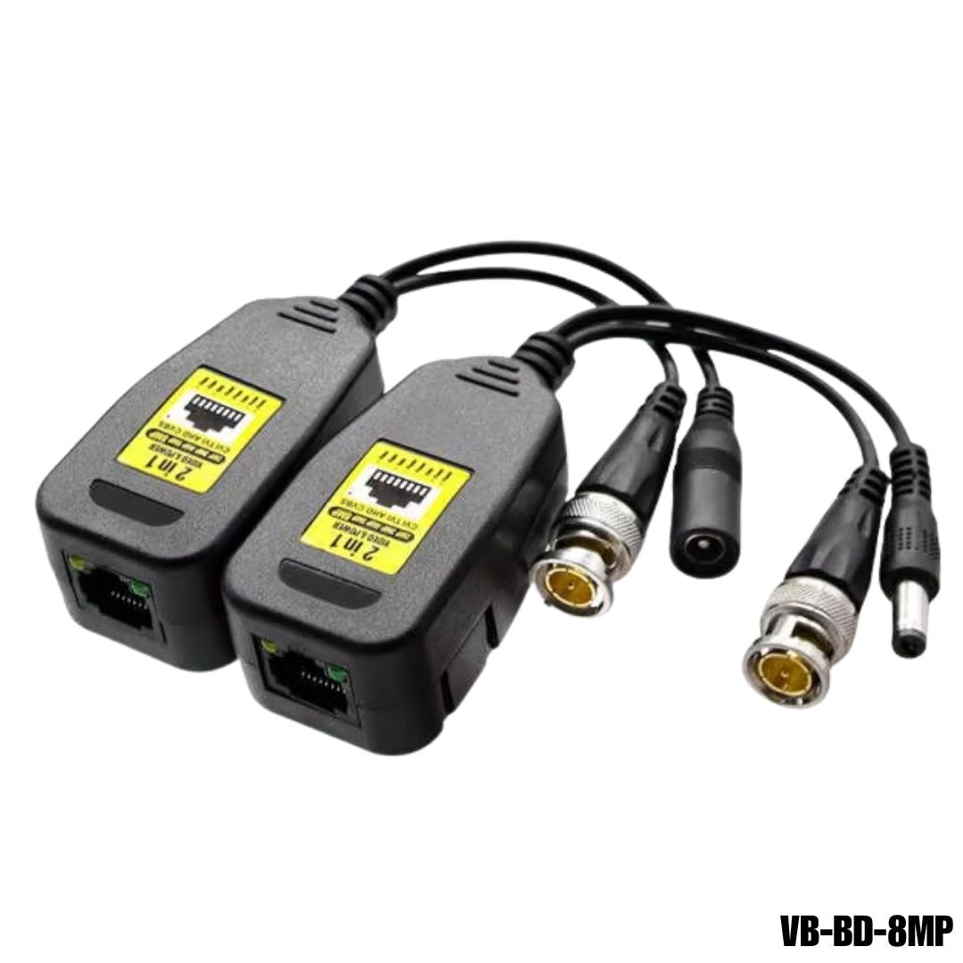 Video Balun 2 en 1 (video + alimentación) para cámaras de seguridad