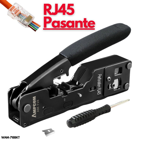 Pinza crimpadora para RJ45 pasante CAT5 CAT6 CAT7