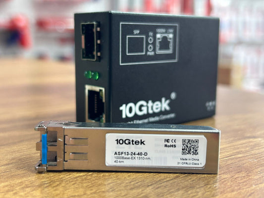 Convertidor de medios de fibra óptica con módulo transceptor SFP 1.25Gbps, 40km