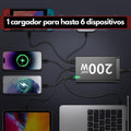 Cargador rápido USB 6 en 1 de 200 watts