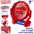 Abanico a baterías de 7 pulgadas 20V Emtop EFALI2007