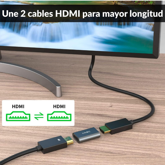 Acoplador HDMI Hembra a Hembra 4K 60Hz 18Gbps HDR Aluminio IIABC - LA CASA DEL TELEFONO