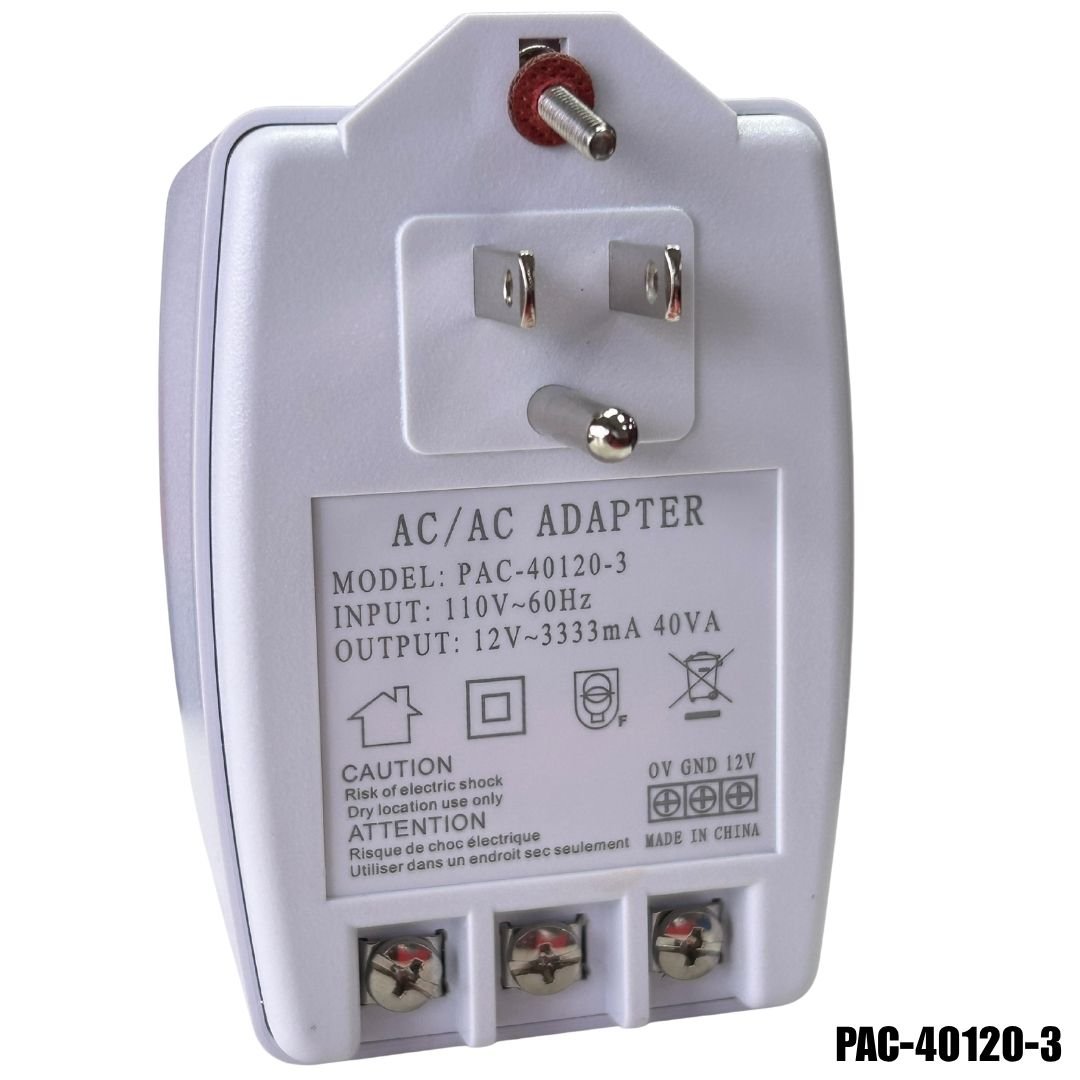 Adaptador de corriente AC 12V 40VA 3333mA para timbres - LA CASA DEL TELEFONO
