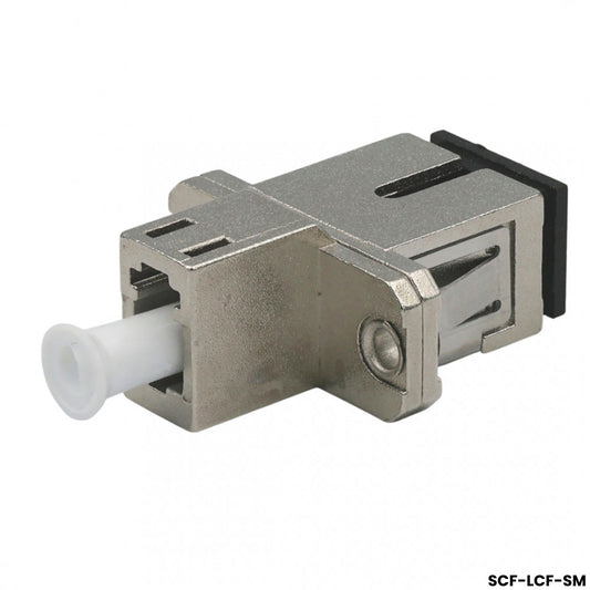 Adaptador híbrido de fibra SC a LC hembra metálico monomodo SCF-LCF-SM