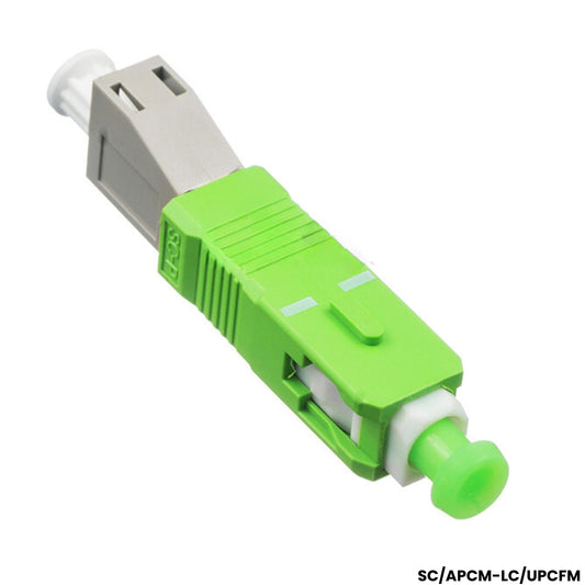 Adaptador híbrido SC/APC macho a LC/UPC hembra multimodo 50/125 para laboratorio 