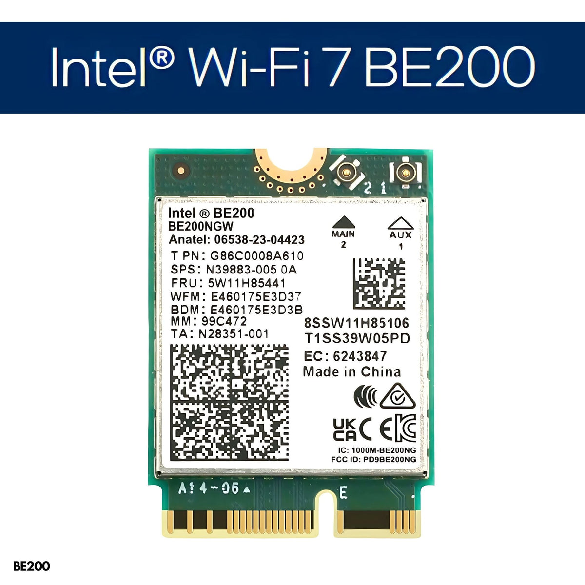 Adaptador inalámbrico Intel BE200 Wi-Fi 7, 2x2 - LA CASA DEL TELEFONO