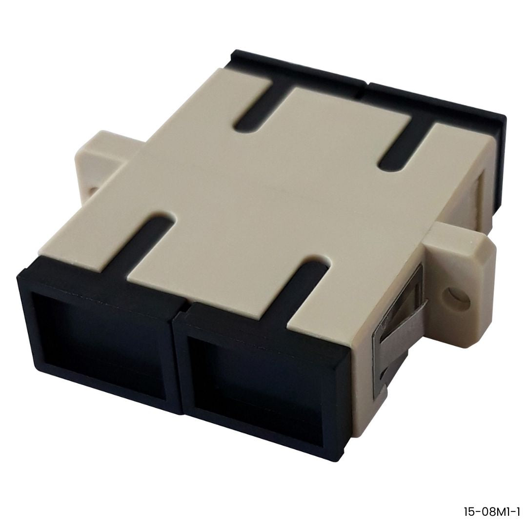 Adaptador SC a SC Dúplex multimodo UPC tipo brida Kuwes 15-08M1-1 fibra optica 