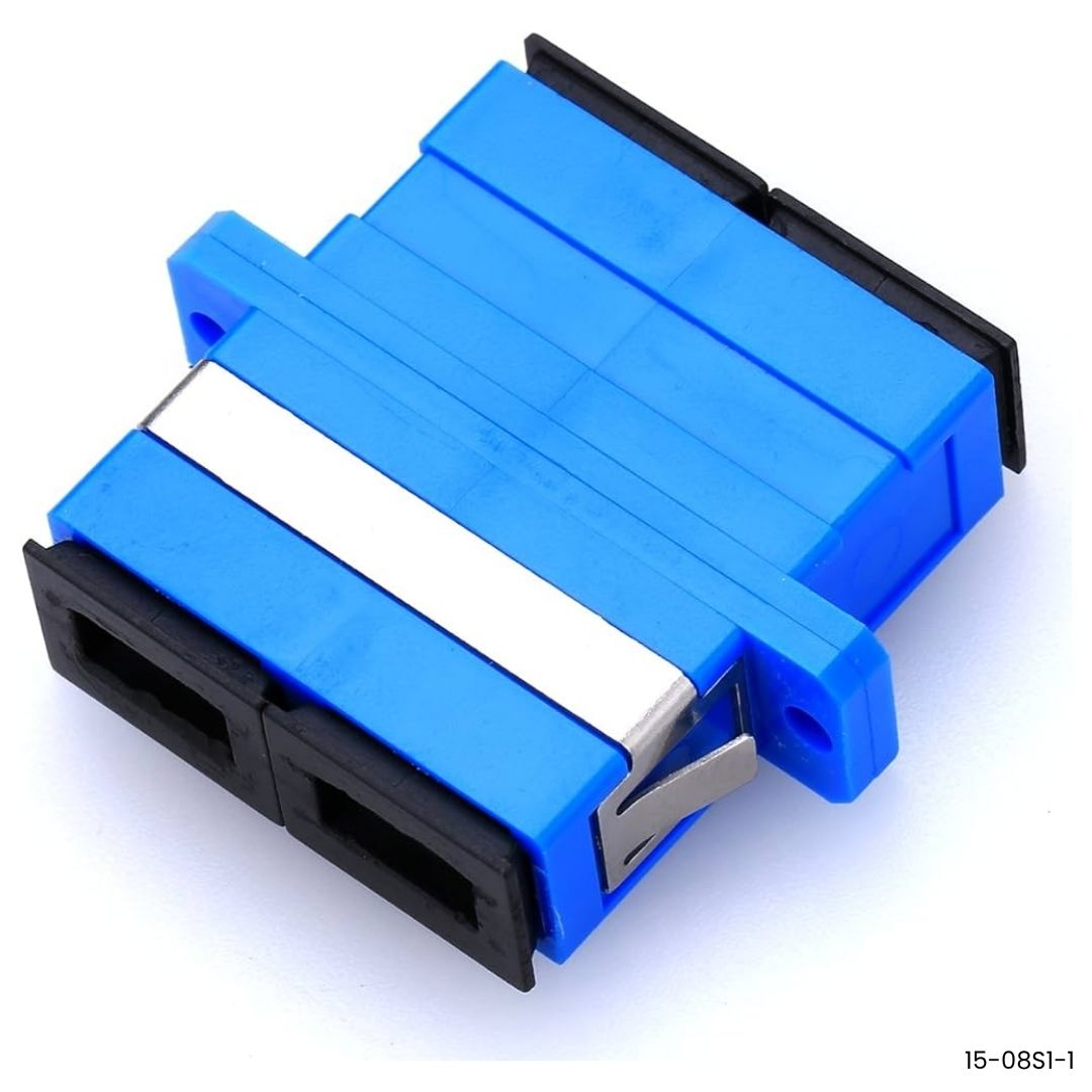 Adaptador SC a SC Dúplex monomodo UPC tipo brida Kuwes 15-08S1-1 fibra optica 