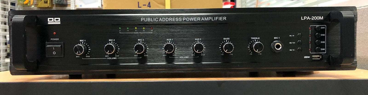 Amplificador de PA de 200W, 4 zonas, salida de 70-100V, USB, montaje en rack ó sobremesa – LPA-200M - LA CASA DEL TELEFONO