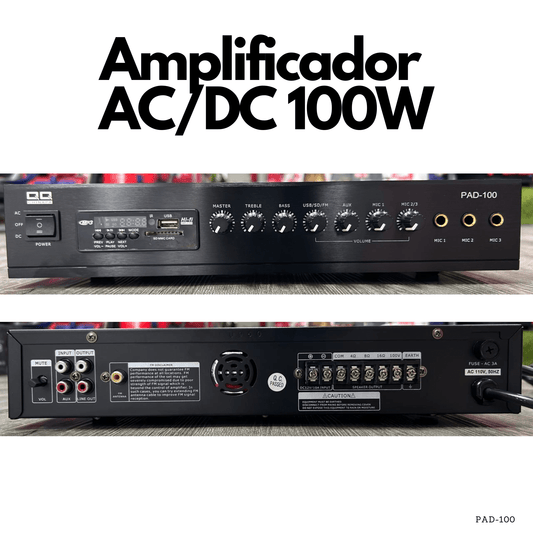 Amplificador Hi Fi AC/DC PAD-100 de 100W con USB SD FM BT - LA CASA DEL TELEFONO