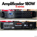 Amplificador PA 180W 5 zonas para música ambiental y voce SA-180