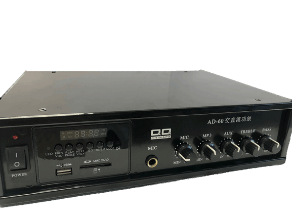 Amplificador portátil de 60W, 12VDC / 110VAC, control remoto – AD-60 - LA CASA DEL TELEFONO