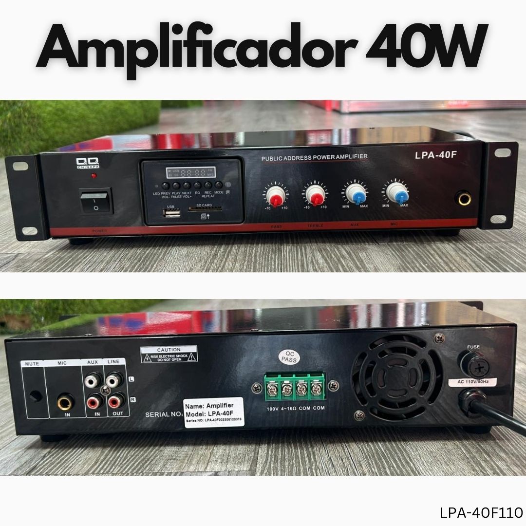 Amplificador de audio PA 40W con Bluetooth USB SD FM LPA-40F 110V en Panamá