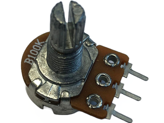 Potenciómetro B100K de 100kΩ para control de volumen en amplificadores