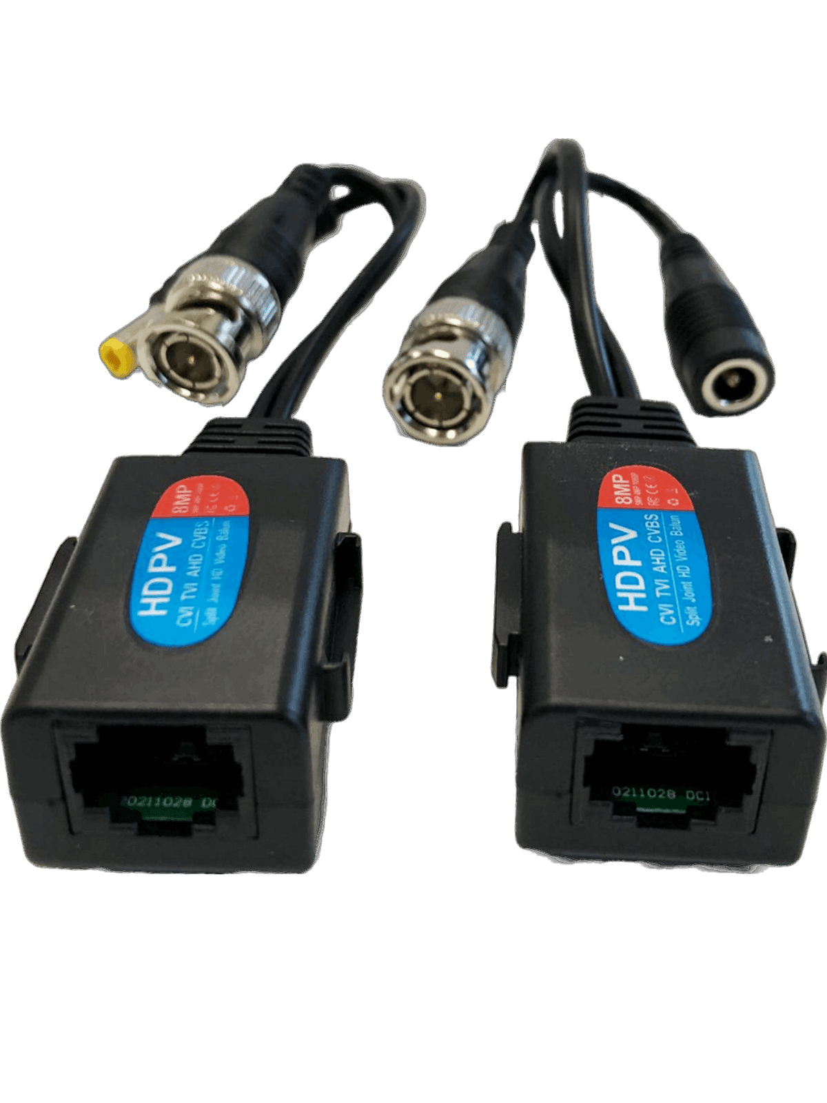 Balun de Video con alimentación para cámaras HD – CVI / TVI / AHD hasta 8MP – CV-VB501PV8M - LA CASA DEL TELEFONO