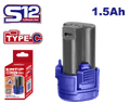 Batería 12V 1.5Ah carga USB-C EMTOP EBPK12153