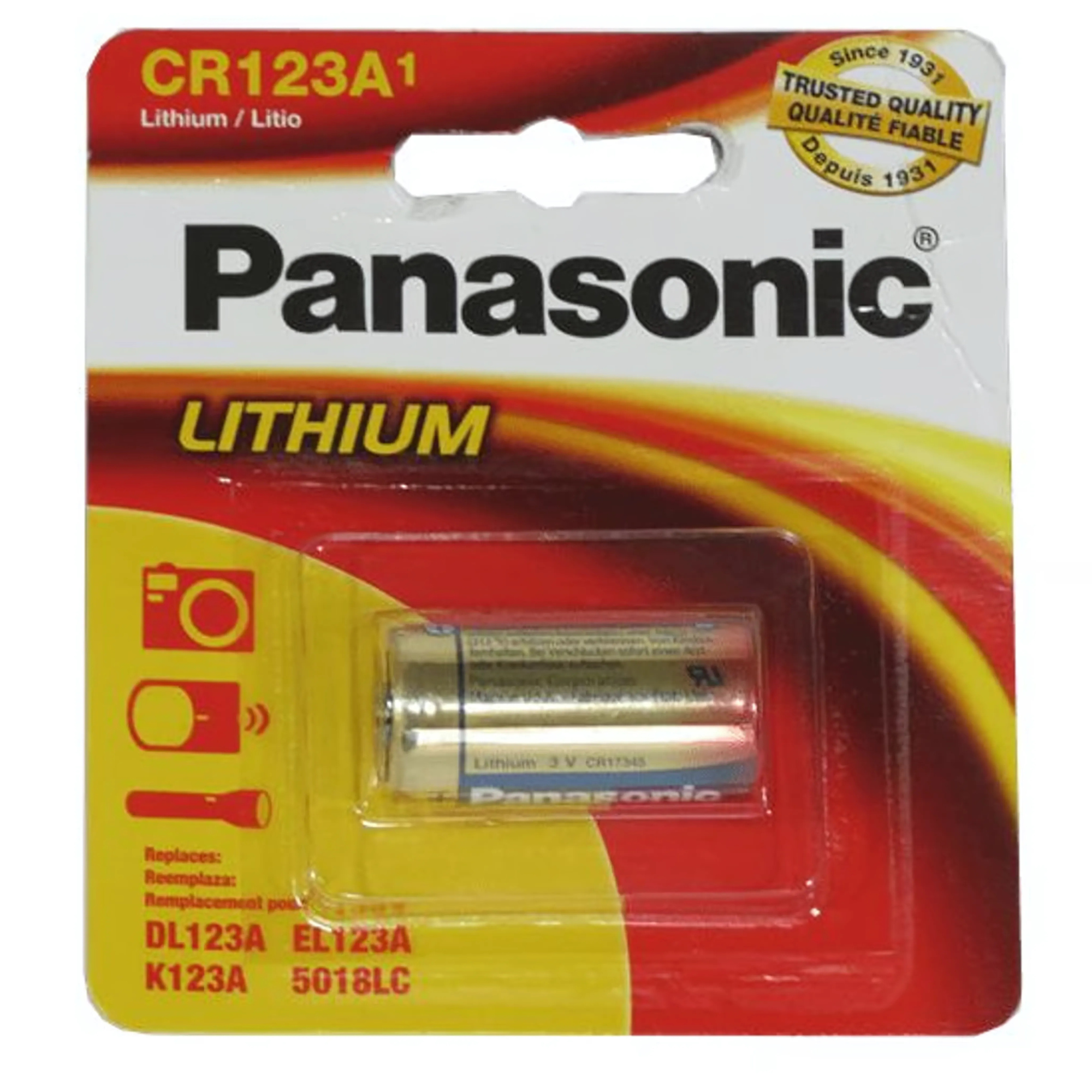 Batería litio 3V Panasonic CR123A CR17345 cámara seguridad linterna táctica