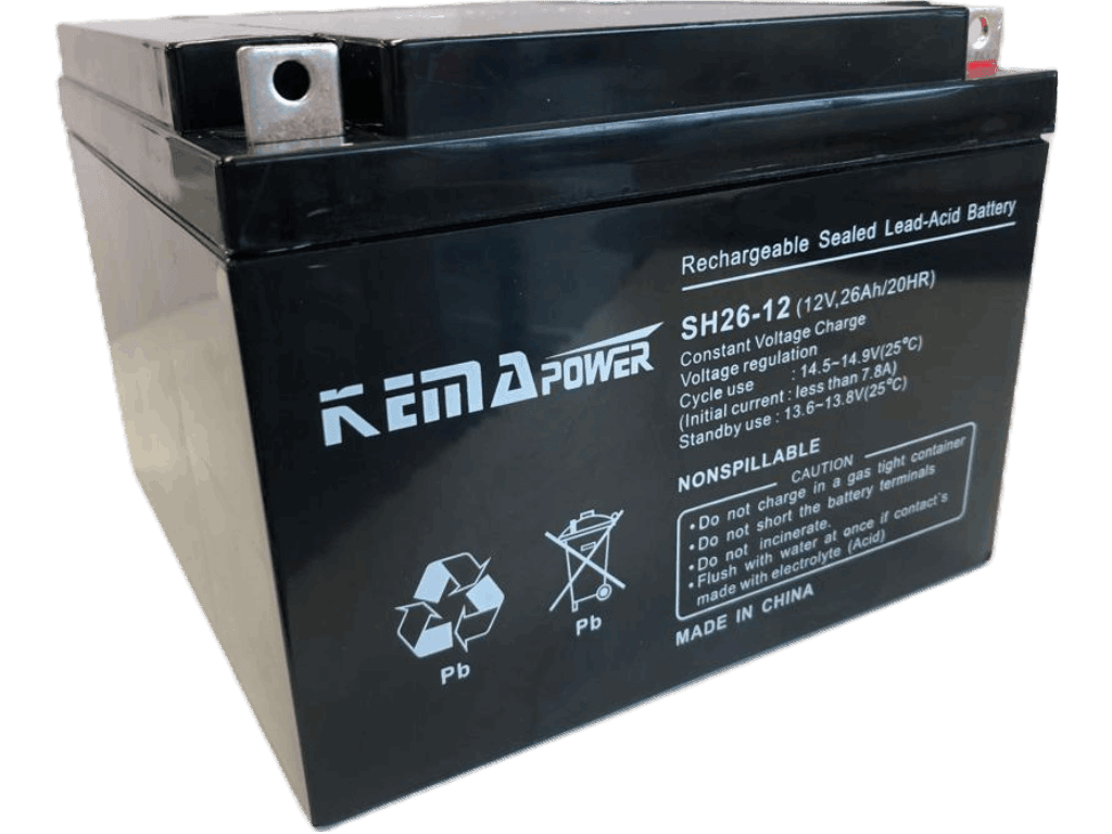 Batería sellada de ácido plomo Kema SH26-12 de 12V 26Ah - LA CASA DEL TELEFONO