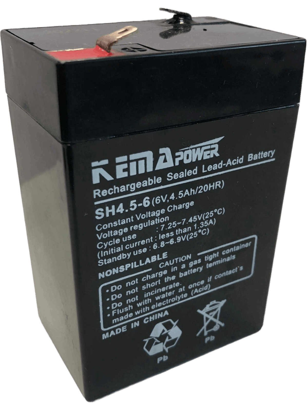 Batería sellada de ácido plomo Kema SH4.5-6 de 6V 4.5Ah - LA CASA DEL TELEFONO