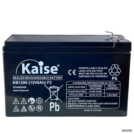 Batería Sellada Recargable 12V 9Ah Terminal F2 Kaise KB1290 - LA CASA DEL TELEFONO