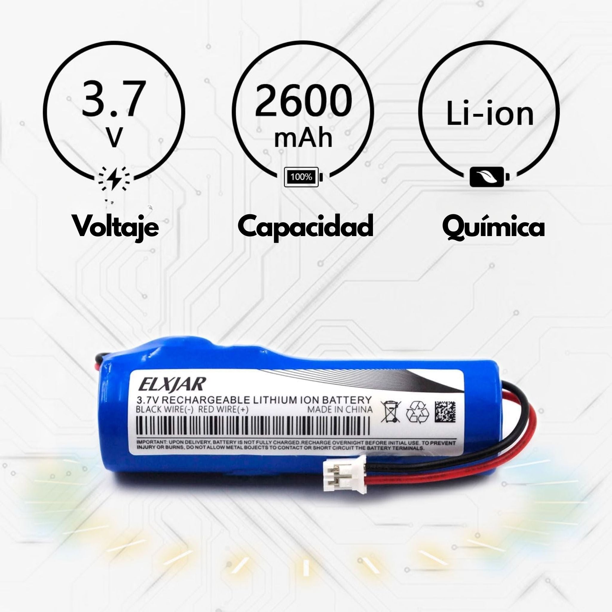bateria 3.7v 2600mah