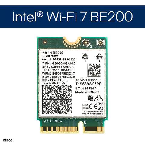 Adaptador inalámbrico Intel BE200 Wi-Fi 7, 2x2