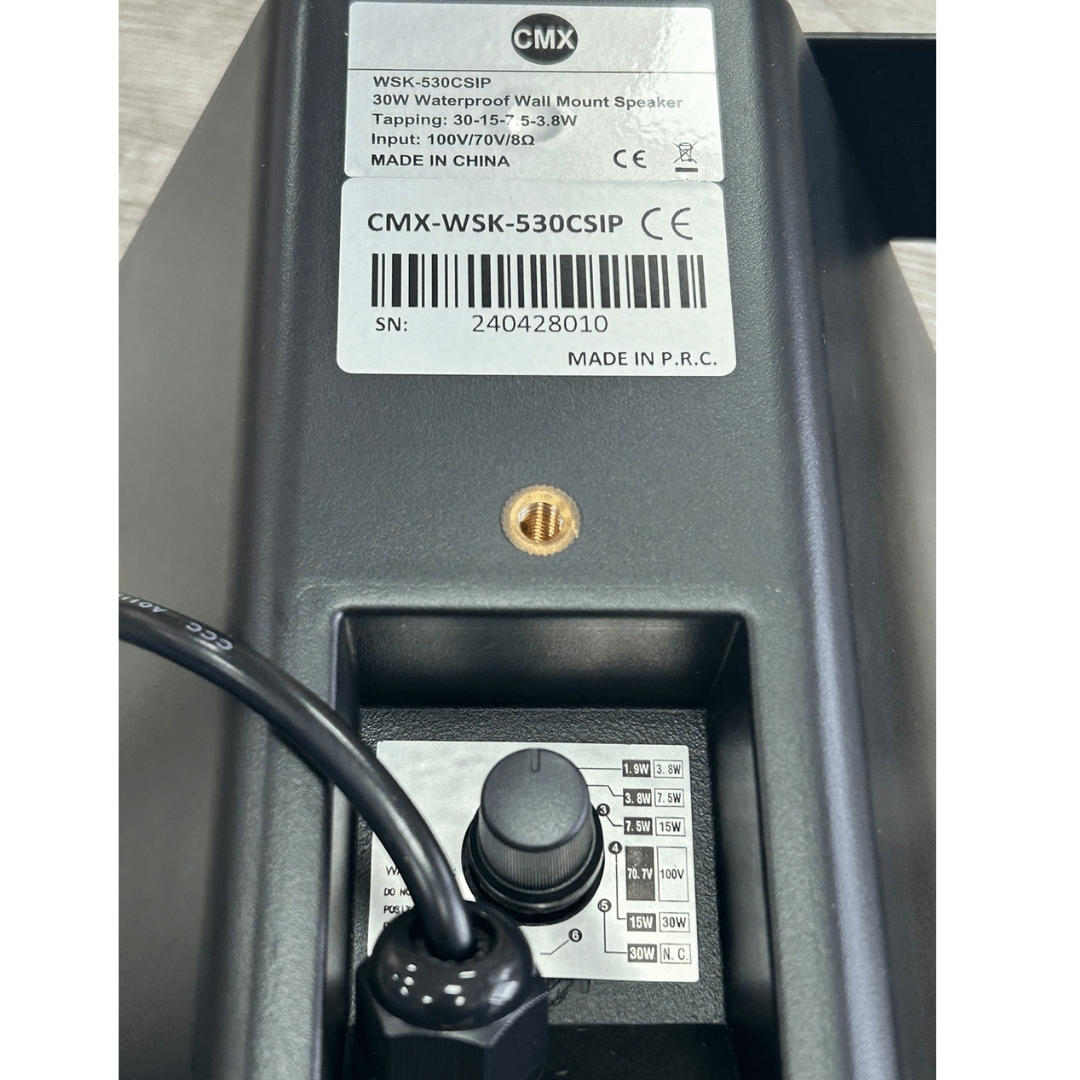 Bocina de pared weatherproof de 30W para voceo y música ambiental – CMX WSK-530CSIP - LA CASA DEL TELEFONO