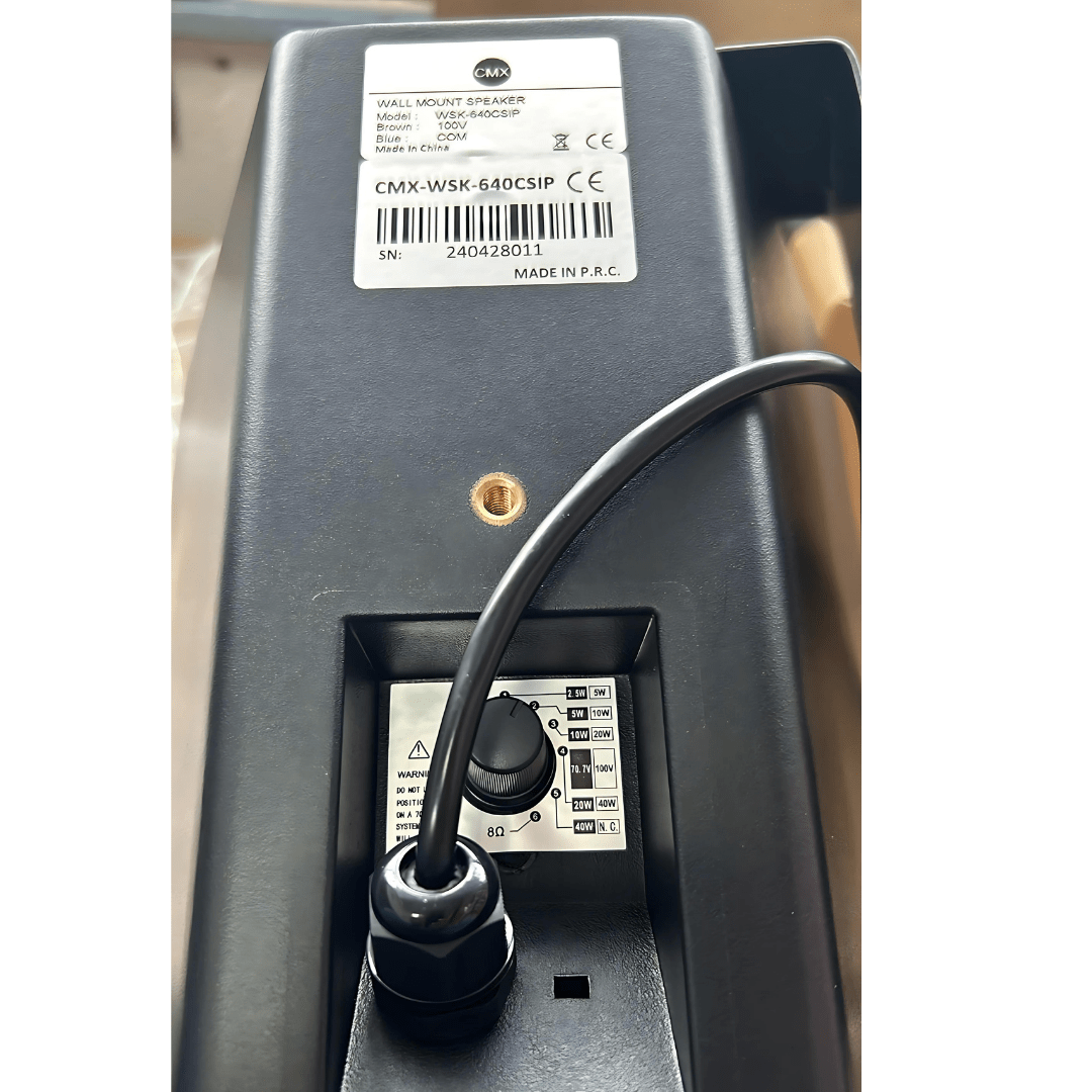 Bocina de pared weatherproof de 40W para voceo y música ambiental – CMX WSK-640CSIP - LA CASA DEL TELEFONO