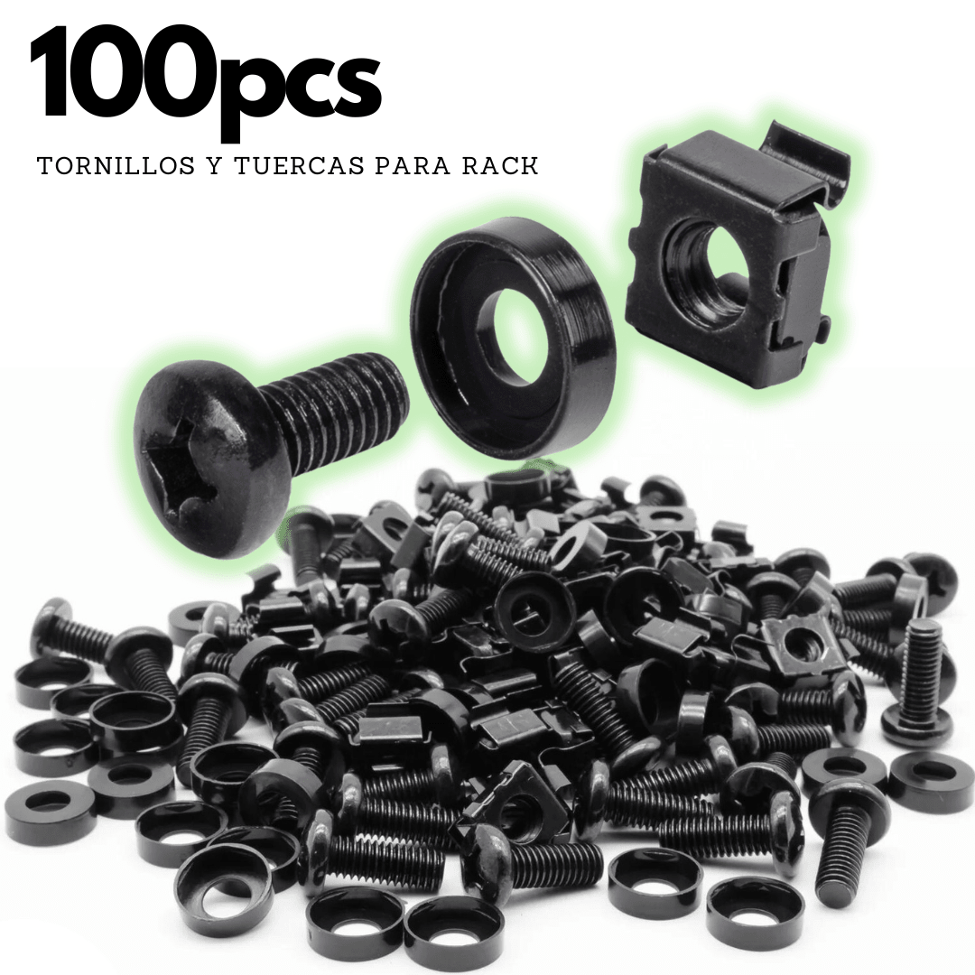 Bolsa con 100 Tornillos con tuerca enjaulada para rack - LA CASA DEL TELEFONO