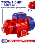 Bomba de agua periférica 750W 1.0HP 110VAC Emtop ULWPPV07501