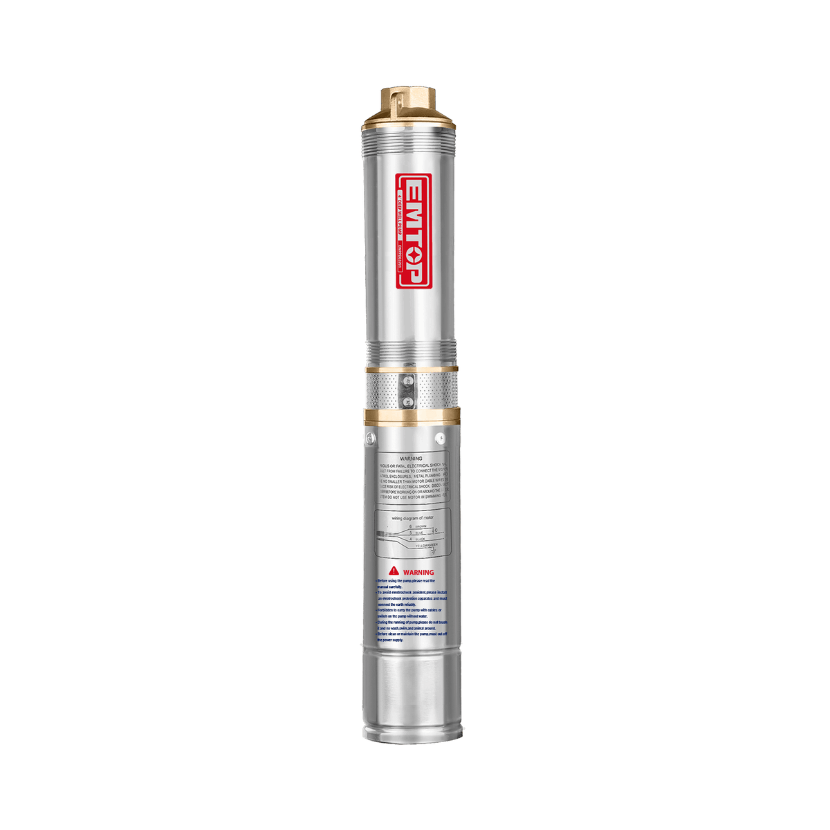 Bomba de pozo 1500W 2HP 110VAC cuerpo de 4" Emtop ULWPPD15001 - LA CASA DEL TELEFONO