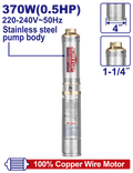 Bomba de pozo 370W 0.5HP 220VAC cuerpo de 4 pulgadas EMTOP EWPPD03701