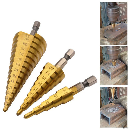 Set de brocas escalonadas step drill titanio RZ0006 