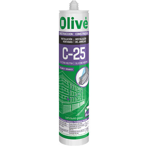 Silicona neutra C-25c color negro para instalación de ventanas