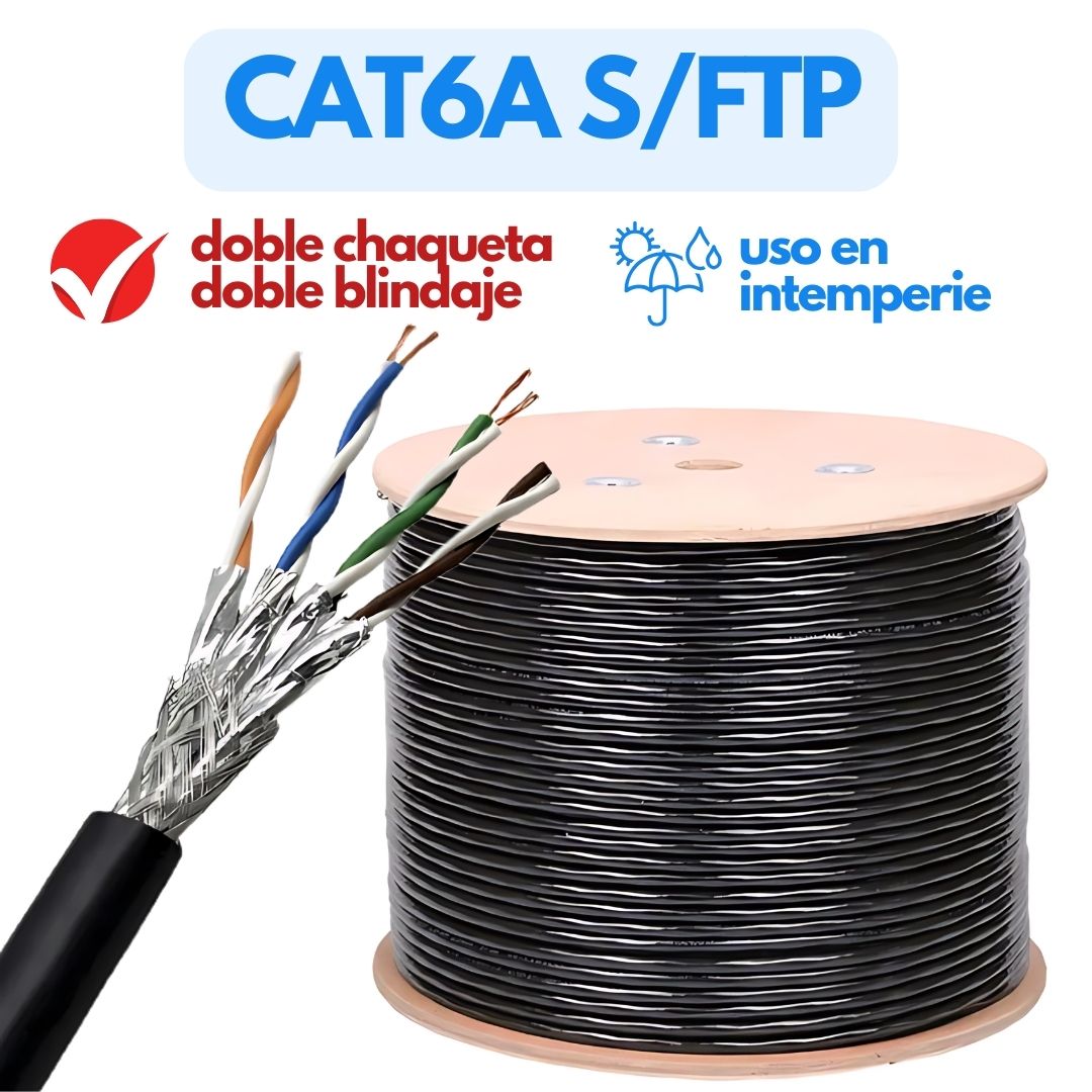 Cable CAT6A S/FTP OFC doble chaqueta doble blindaje