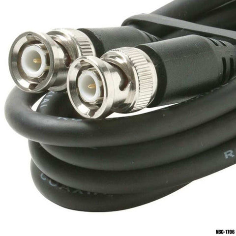 cable bnc rg59 6ft negro quest nbc-1706 conector macho a macho video cctv panama