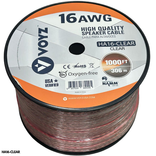 Cable para bocinas transparente VOYZ HA16-CLEAR calibre 16 