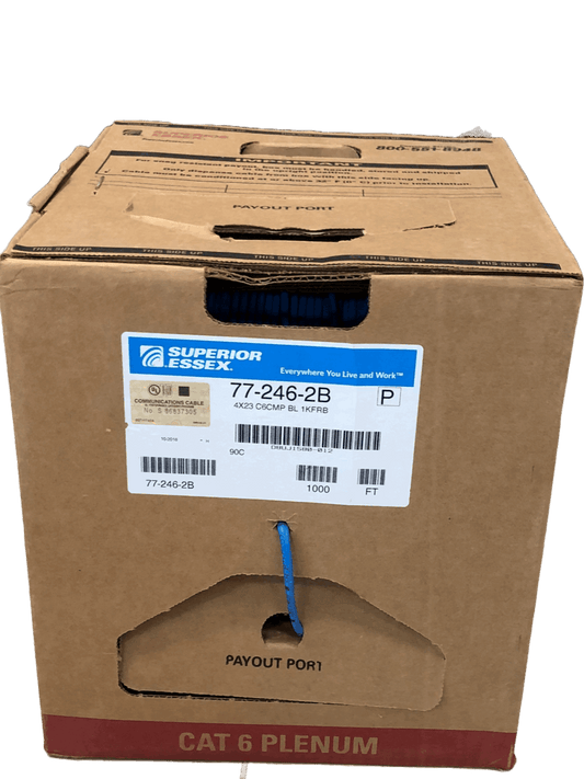 Cable CAT6 Plenum 23AWG, color azul, 1000 pies - LA CASA DEL TELEFONO
