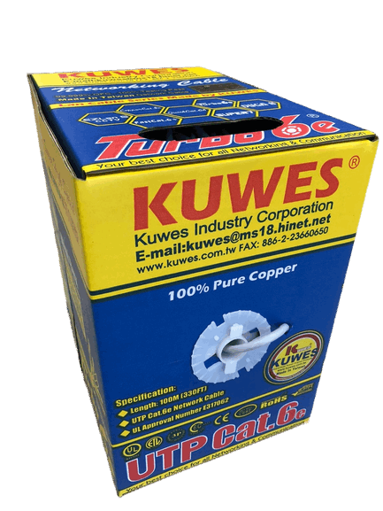 Cable CAT6 UTP Poe+, gris, 100% cobre, 24awg, 100M Kuwes TURBOGY100M - LA CASA DEL TELEFONO