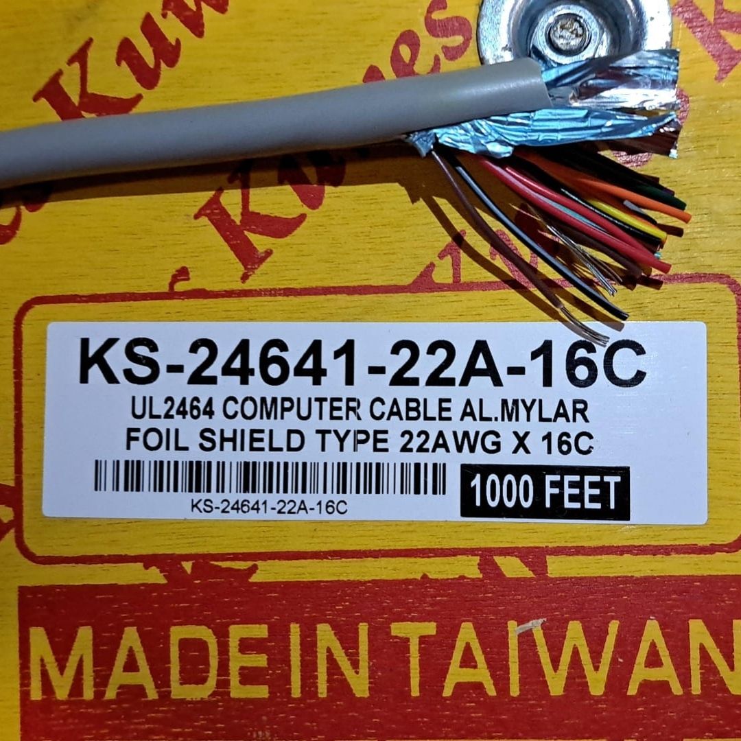Cable de control instrumentación blindado 22 AWG 16 conductores Kuwes KS-22A-16C 