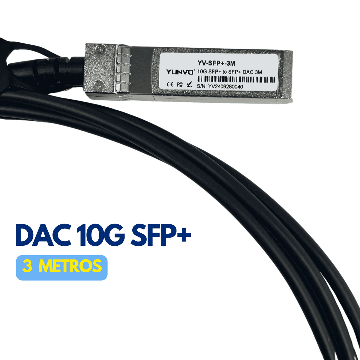 Cable DAC 10G SFP+ de 3 metros YV-SFP+-3M - LA CASA DEL TELEFONO