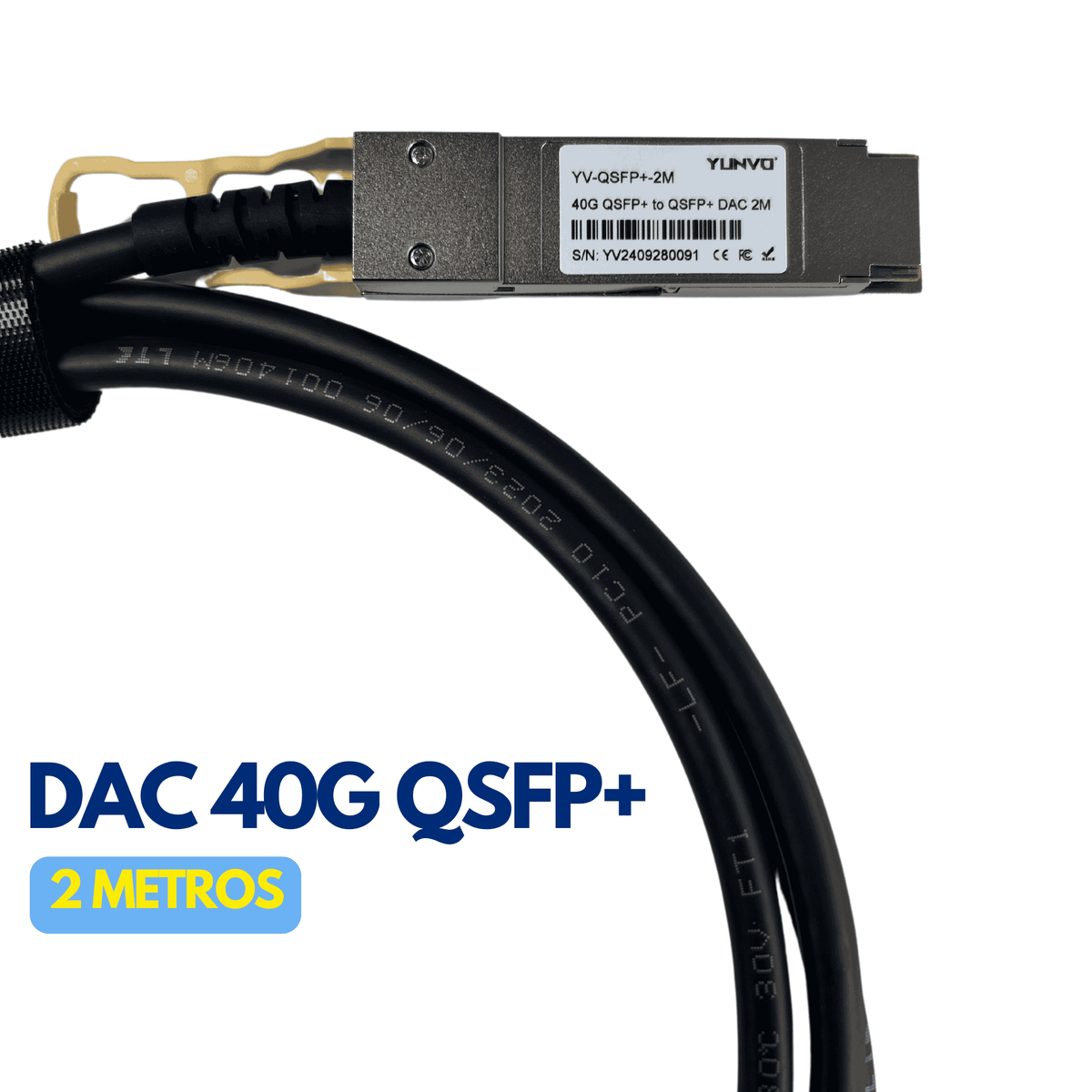 Cable DAC 40G QSFP+ de 2 metros YV-QSFP+-2M - LA CASA DEL TELEFONO