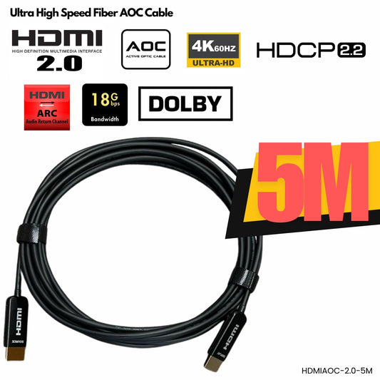 Cable HDMI Fibra Óptica AOC 4K 60Hz 5 metros KUWES HDMIAOC para TV y proyector 