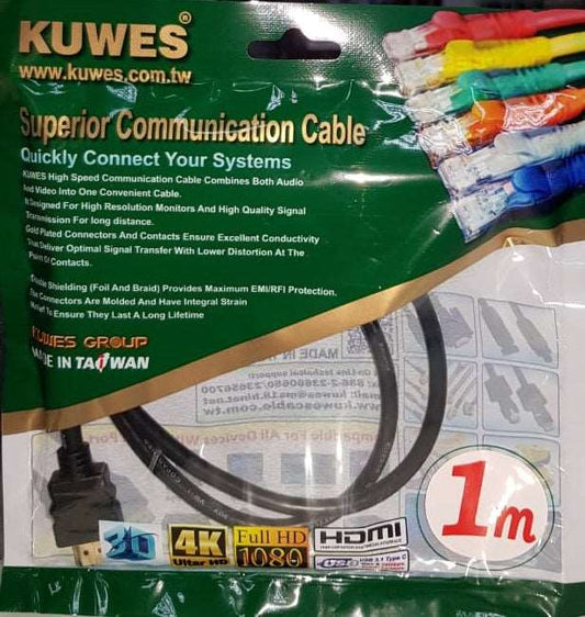 Cable HDMI ultra HD 4K de 1 Metro de longitud – Kuwes HDMI-01A-1.0 - LA CASA DEL TELEFONO