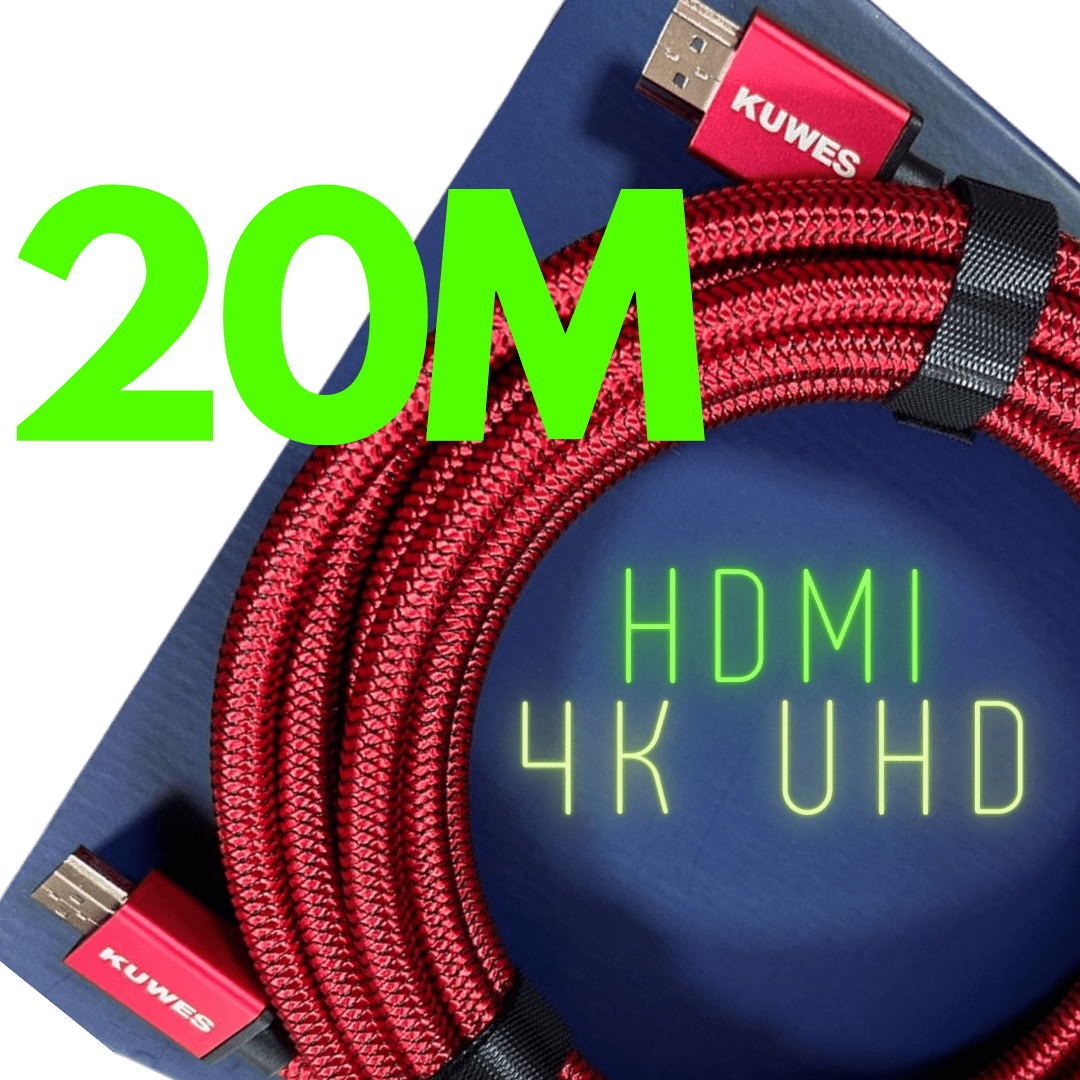 Cable HDMI ultra HD 4K de 20 Metros de longitud Kuwes HDMI-2.0-20M - LA CASA DEL TELEFONO