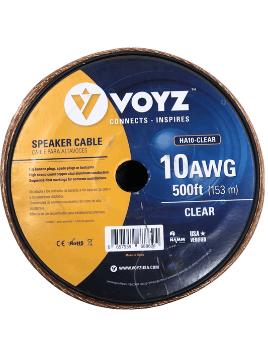 Cable para bocinas 10AWG chaqueta transparente rollo con 500 pies - LA CASA DEL TELEFONO